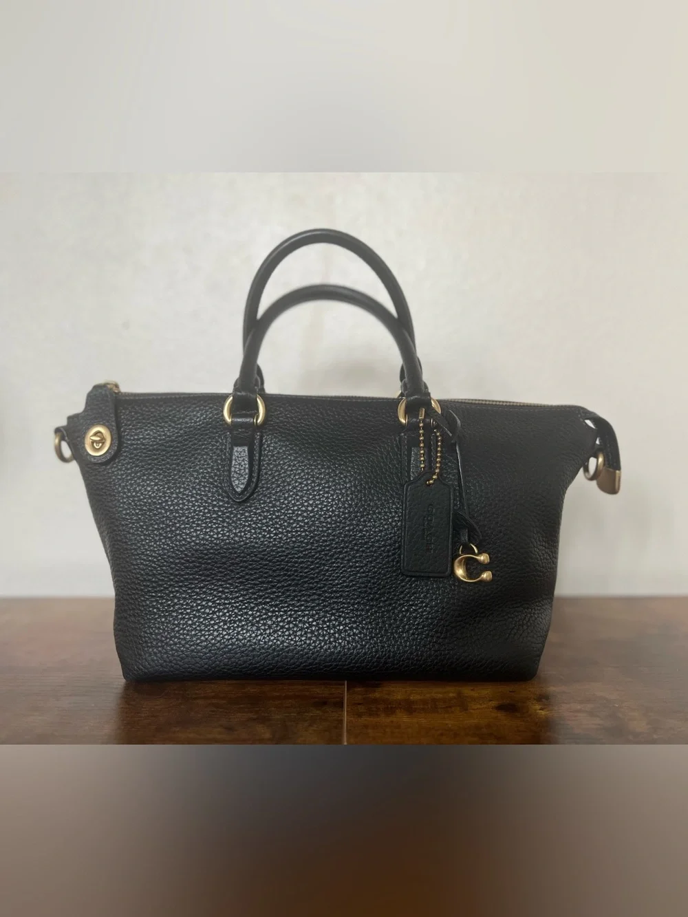Coach Cara Pebble Leather Satchel